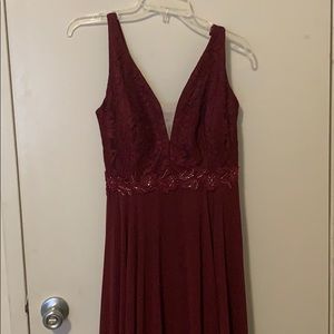 Long Burgundy Dress